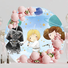 Adorable Baby Star Wars Round Backdrop For Galactic Theme Celebration