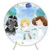 Adorable Baby Star Wars Round Backdrop For Galactic Theme Celebration
