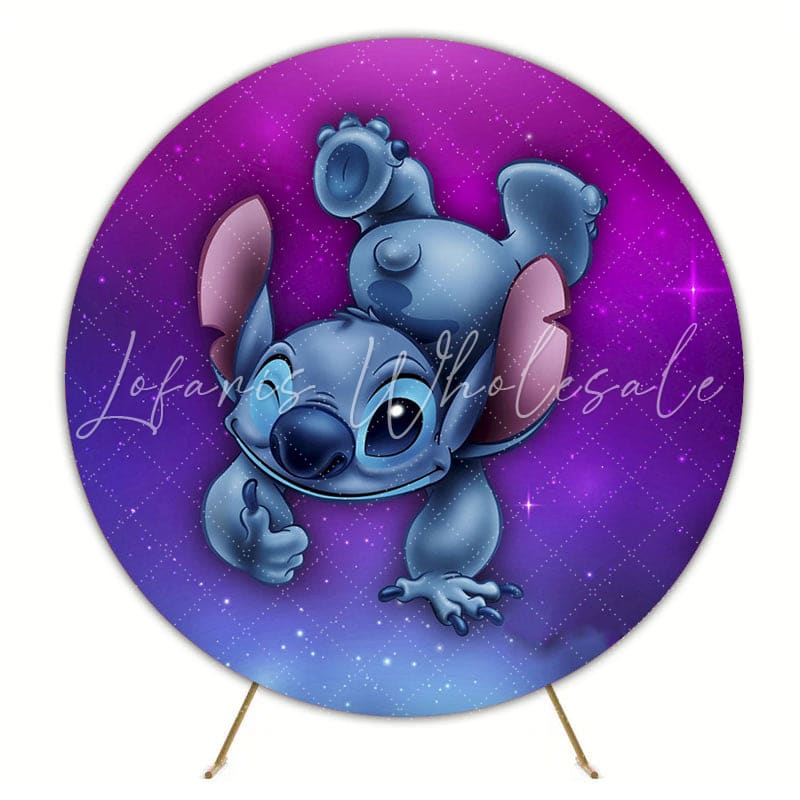 Adorable Lilo Stitch Round Backdrop For Playful Party Atmosphere