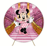 Adorable Minnie Round Backdrop For Classic Disney-Themed Celebration