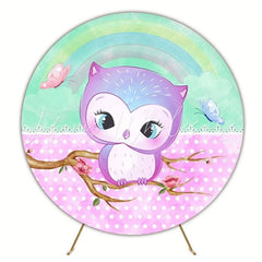 Adorable Owl Themed Round Backdrop For Kids Celebration