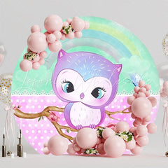 Adorable Owl Themed Round Backdrop For Kids Celebration