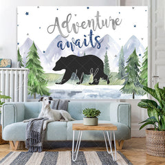 Lofaris Adventure A Wait With Bear Baby Shower Backdrop For Boy