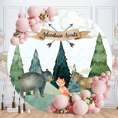 Lofaris Adventure Awaits Safari Round Baby Shower Backdrop