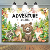 Lofaris Adventure Awaits Wild Animals Baby Shower Backdrop