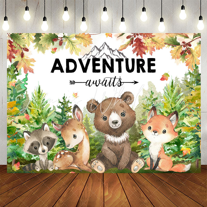 Lofaris Adventure Awaits Wild Animals Baby Shower Backdrop