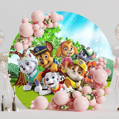 Adventure Paw Patrol Round Backdrop For Kids Birthday Party