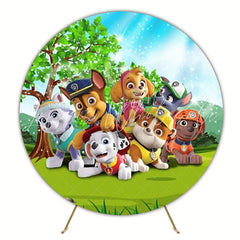 Adventure Paw Patrol Round Backdrop For Kids Birthday Party