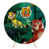 Adventurous Leo & Tig Round Backdrop For Kids Party Celebration