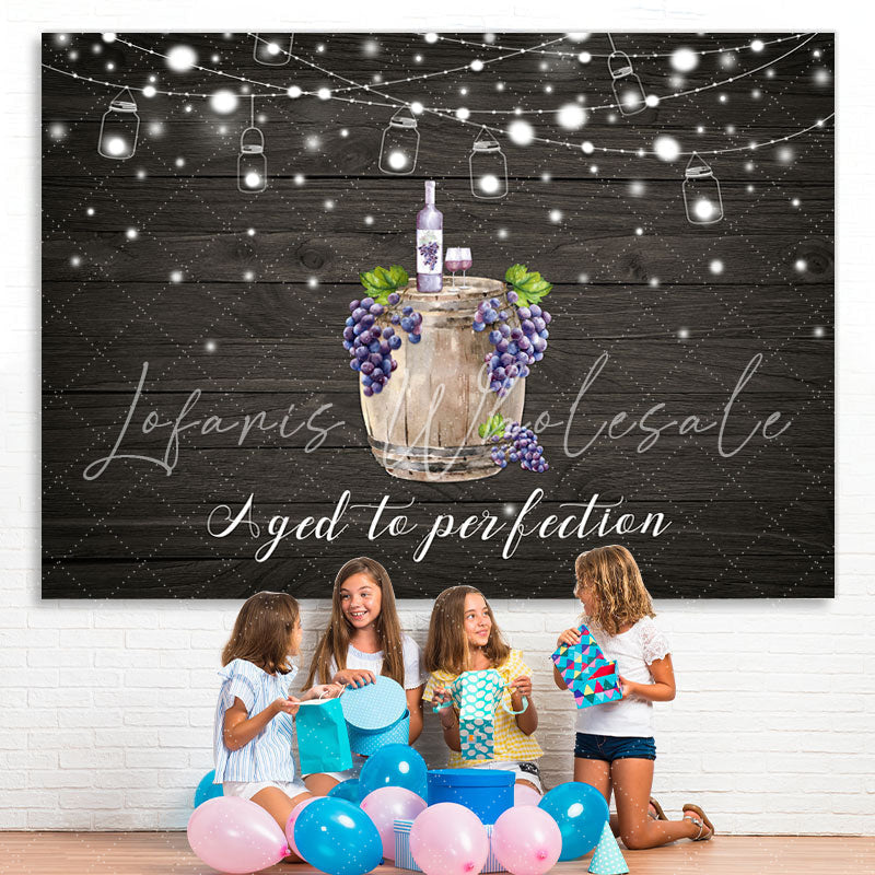 Lofaris Aged to Perfection Grape Board Photo Backdrop for Birthday