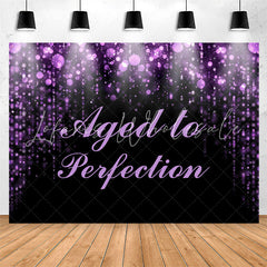 Lofaris Aged To Perfection Purple Bokeh Birthday Backdrop