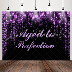 Lofaris Aged To Perfection Purple Bokeh Birthday Backdrop