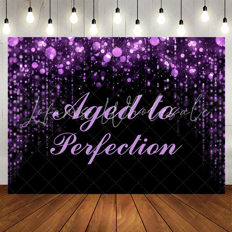 Lofaris Aged To Perfection Purple Bokeh Birthday Backdrop