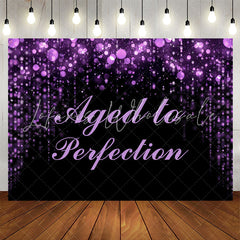 Lofaris Aged To Perfection Purple Bokeh Birthday Backdrop