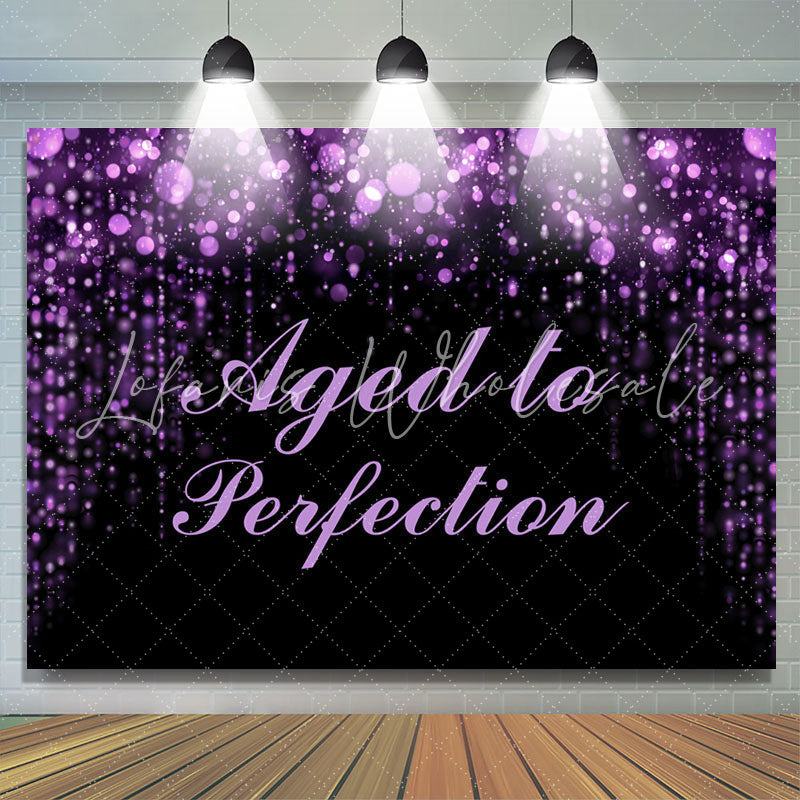 Lofaris Aged To Perfection Purple Bokeh Birthday Backdrop