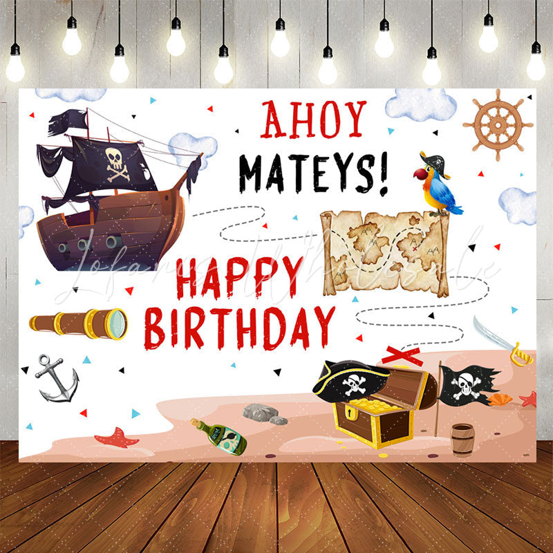 Lofaris Ahoy Mateys Pirate Theme Birthday Backdrop For Boys