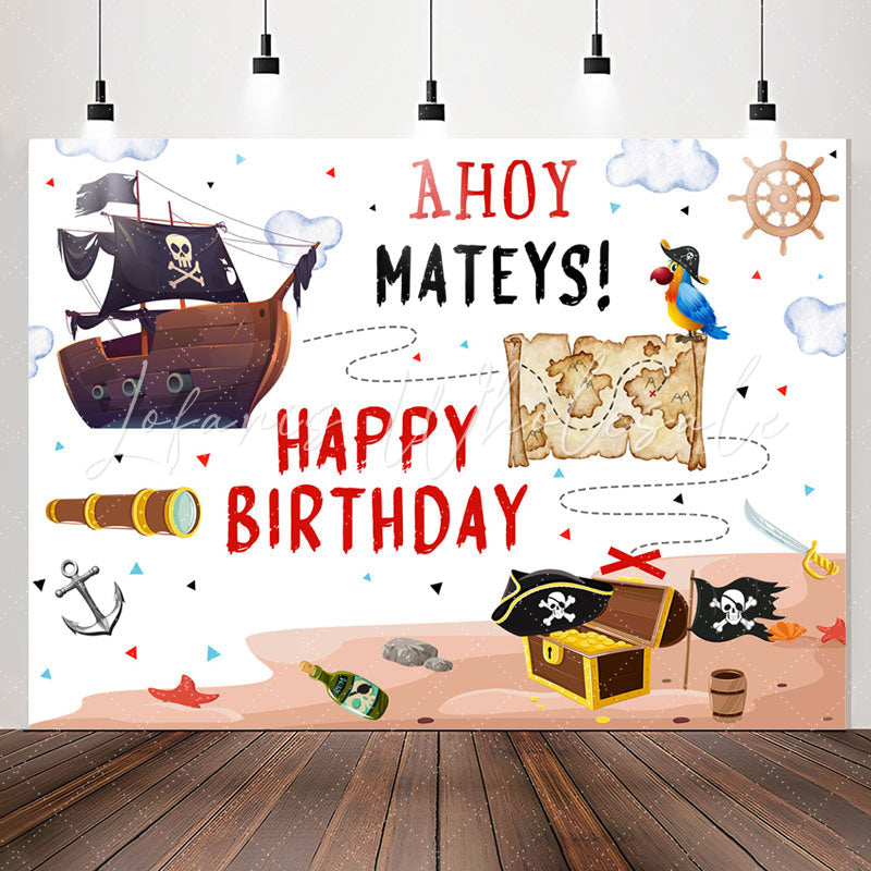 Lofaris Ahoy Mateys Pirate Theme Birthday Backdrop For Boys