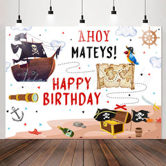 Lofaris Ahoy Mateys Pirate Theme Birthday Backdrop For Boys