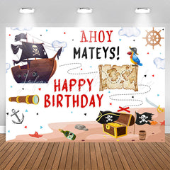 Lofaris Ahoy Mateys Pirate Theme Birthday Backdrop For Boys