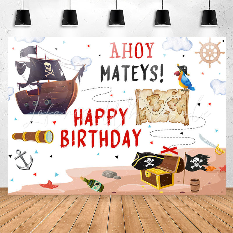 Lofaris Ahoy Mateys Pirate Theme Birthday Backdrop For Boys