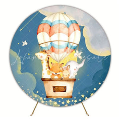Air Balloon Animals Round Backdrop For Magical Party Celebration Fun