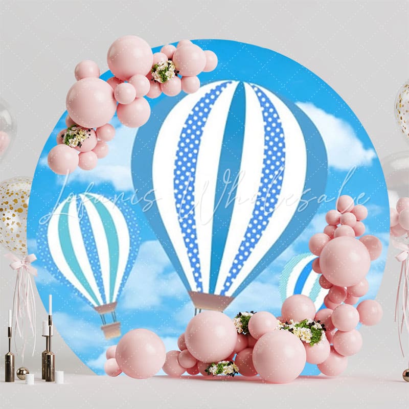 Air Balloon Theme Party Round Backdrop For Sky Adventure Vibe