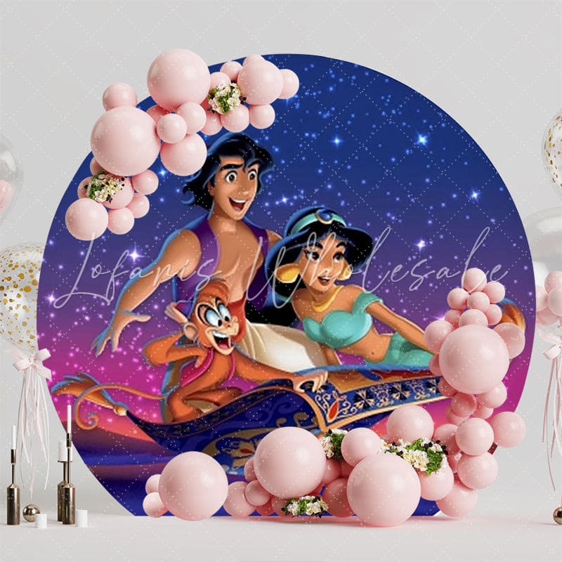 Aladdin Arabian Night Round Backdrop For Magical Celebration