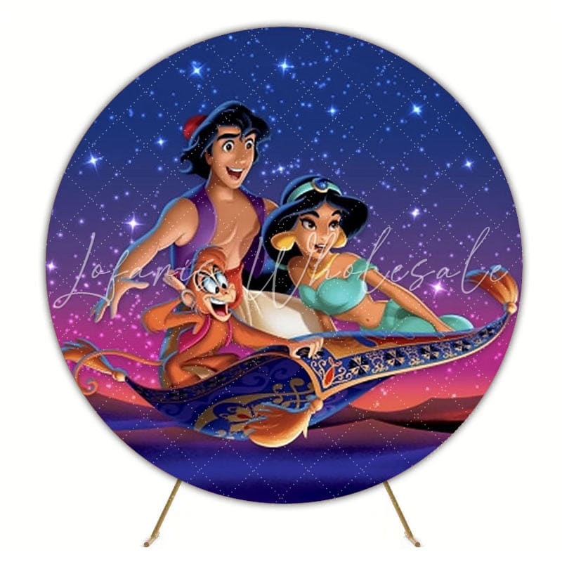 Aladdin Arabian Night Round Backdrop For Magical Celebration