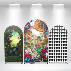 Alice In Wonderland Birthday Party Arch Backdrop Wall Cloth Cover
