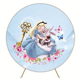 Alice In Wonderland Fantasy Round Backdrop For Fairytale Party