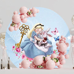Alice In Wonderland Fantasy Round Backdrop For Fairytale Party