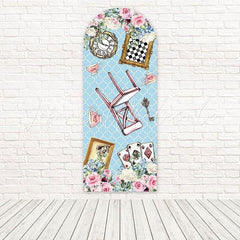 Alice In Wonderland Plaid Soft Tale Arch Backdrop For Story Moment