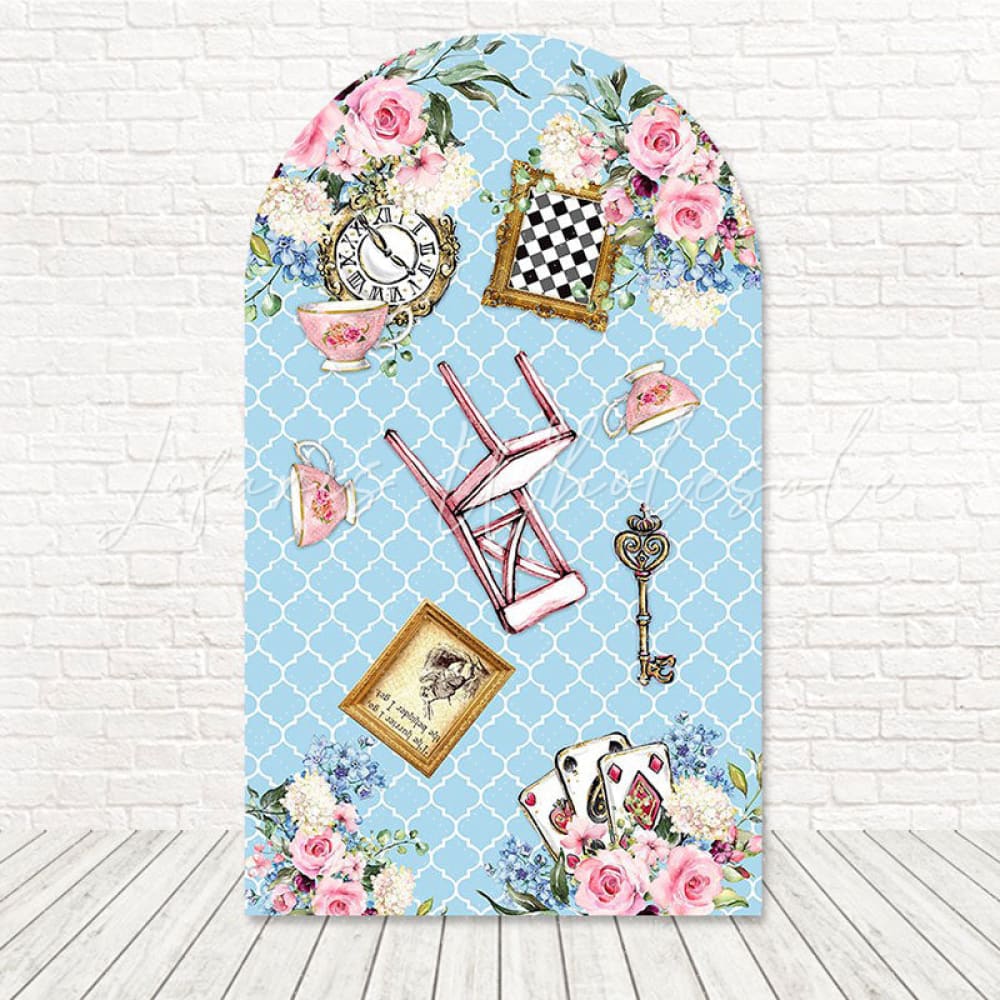 Alice In Wonderland Tale Arch Backdrop For Whimsical Birthday