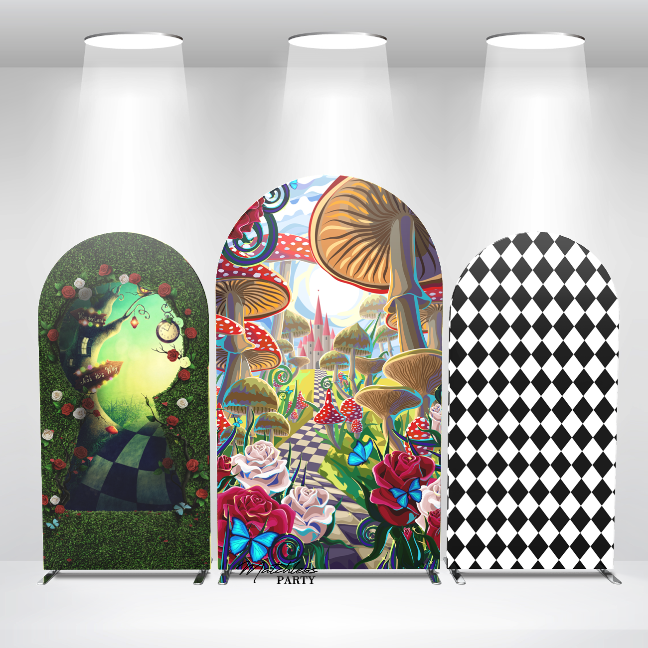 Alice In Wonderland Birthday Party Arch Backdrop Wall Cloth Cover