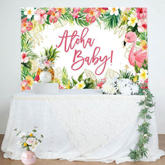 Aloha Baby Floral Gender Reveal Backdrop For Girl