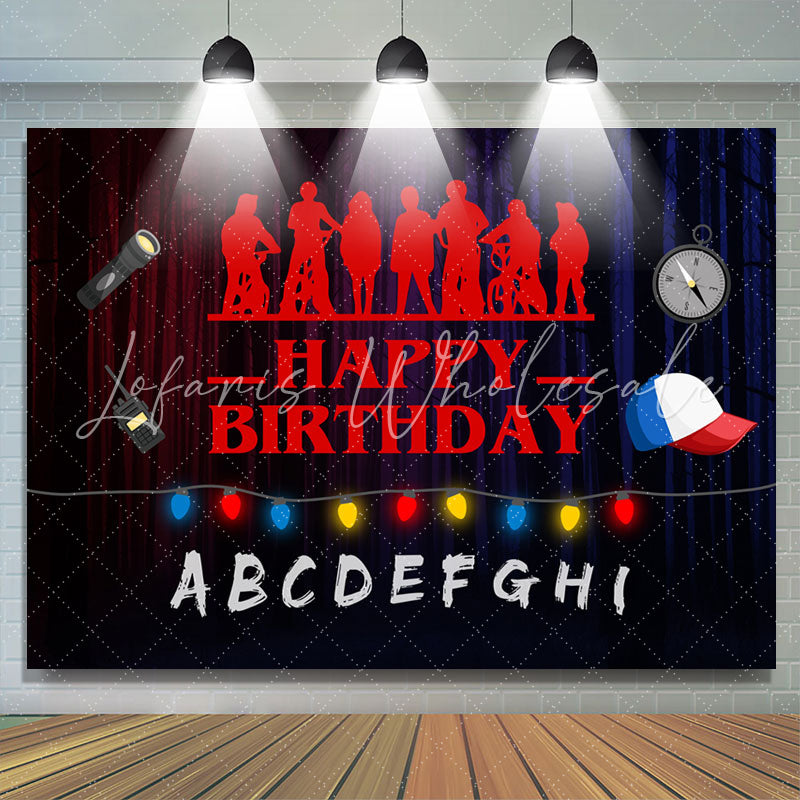Lofaris Alphabet Stage Halloween Theme Happy Birthday Backdrop