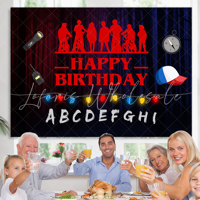 Lofaris Alphabet Stage Halloween Theme Happy Birthday Backdrop