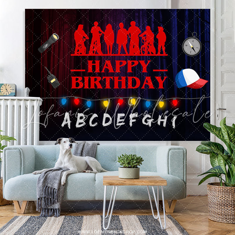 Lofaris Alphabet Stage Halloween Theme Happy Birthday Backdrop