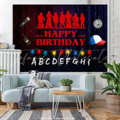 Lofaris Alphabet Stage Halloween Theme Happy Birthday Backdrop