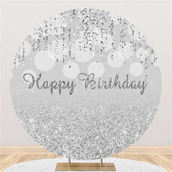 Lofaris Amazing And Glitter Circle Happy Birthday Backdrop