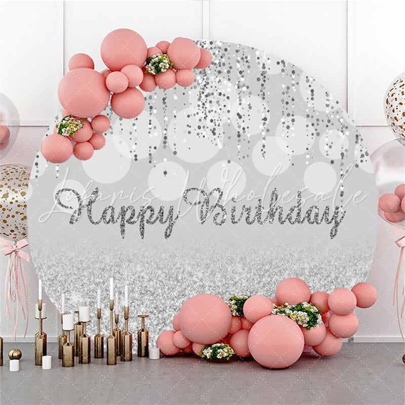 Lofaris Amazing And Glitter Circle Happy Birthday Backdrop