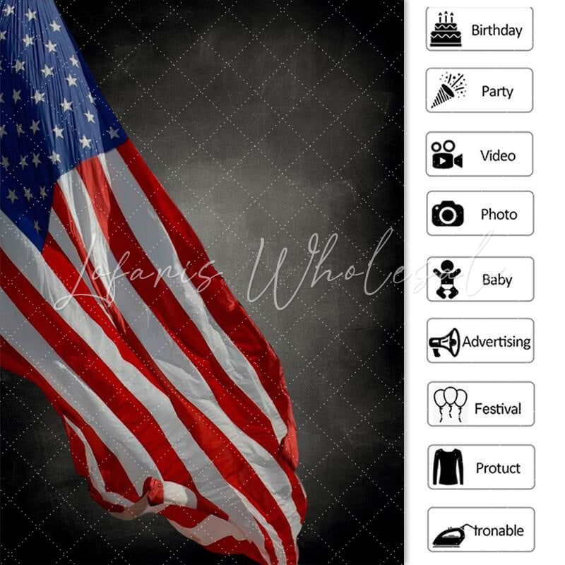Lofaris American Flag Abstact Backdrop for Independence Day