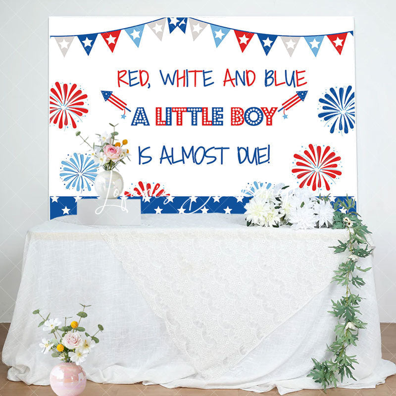 Lofaris American Flag Little Boy Baby Shower Party Backdrop