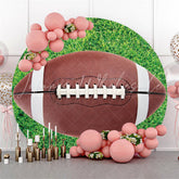 Lofaris American Football In Grass Sport Round Party Backdrop