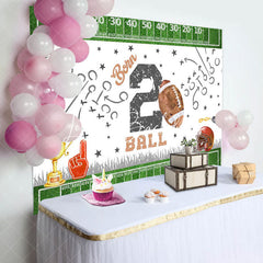 Lofaris American Football Turf Born 2nd Birthday Backdrop