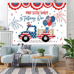 Lofaris American Truck Theme 1st Birthday Backdrop For Boy