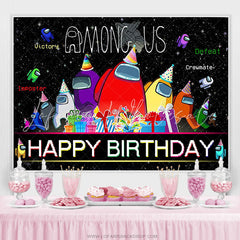Lofaris Among Cartoon Characters With Gifts Birthday Backdrop