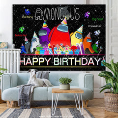Lofaris Among Cartoon Characters With Gifts Birthday Backdrop