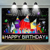 Lofaris Among Cartoon Characters With Gifts Birthday Backdrop
