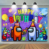 Lofaris Among Cartoon In Space Bomb Happy Birthday Backdrop